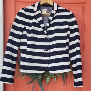 GAP Navy and White Striped Cotton Blazer